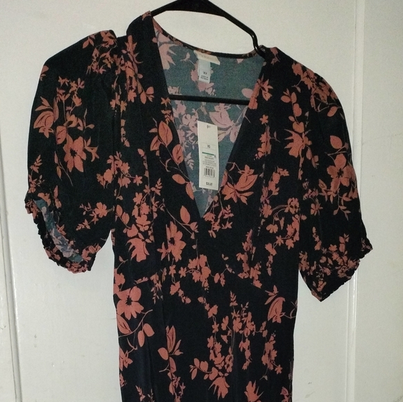 Target Black and Pink Floral Long Sleeve Dress - Picture 4 of 4